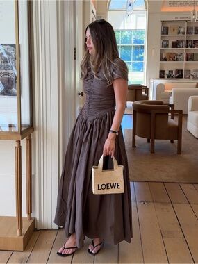 ❌❌SOLD OUT DO NOT BUY❌❌ NWT L $417 Elegant Brown Maxi Dress Dahlia Walnut